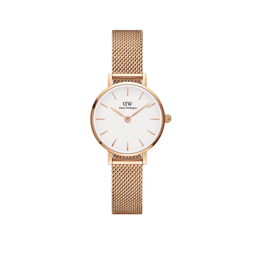 Daniel Wellington Petite Melrose Watch with Black Leather Strap